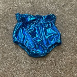 Blue pleather bottoms
